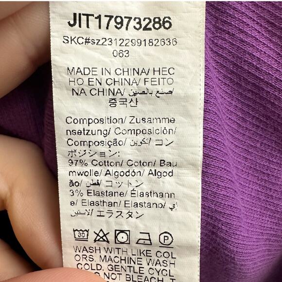 Purple Short Sleeve Tee with Pearls Size Small Casual Work Girly NEW Oversized - Picture 5 of 5